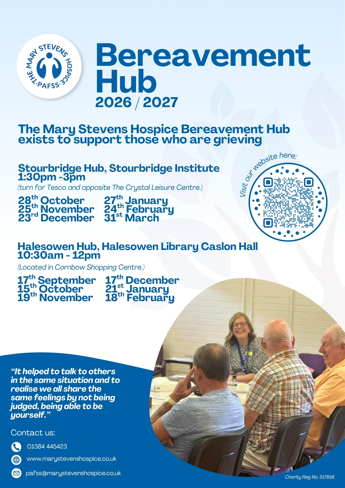 Mary Stevens Hospice Bereavement Hubs